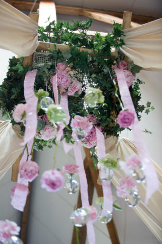 suspension fleurs mariage