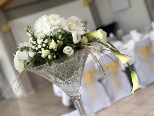 vase martini fleurs mariage 